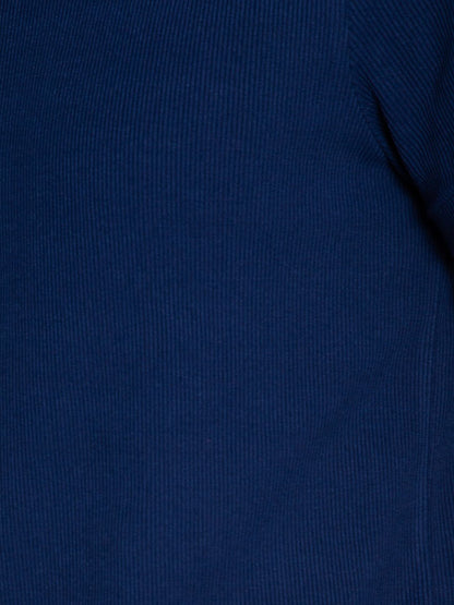 Navy Ribbed Round Neck Tee