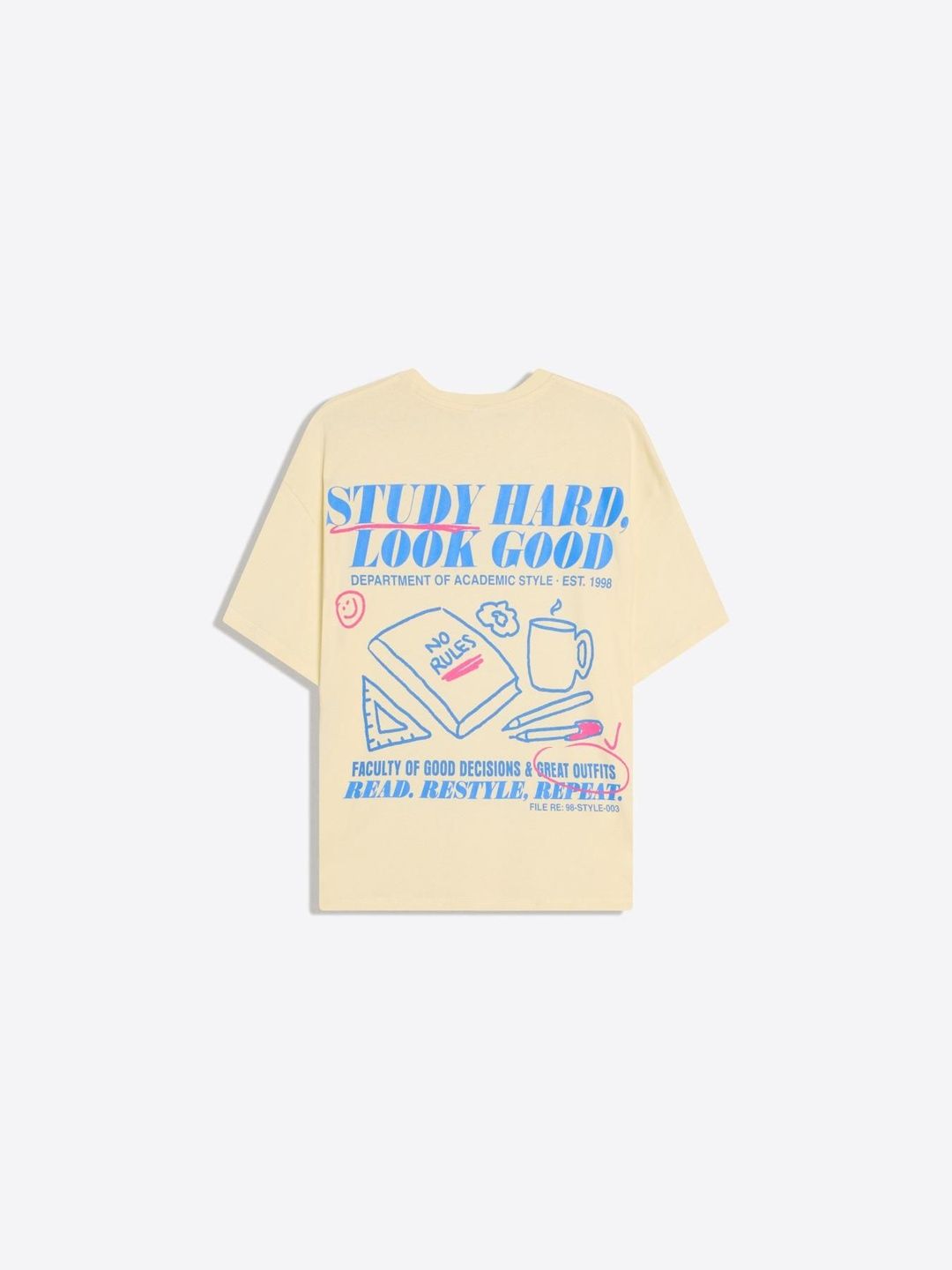 Typography Printed Oversized Fit Short Sleeve Cotton Tshirt