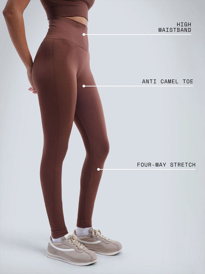 Women Brunette Sky-Rise Leggings