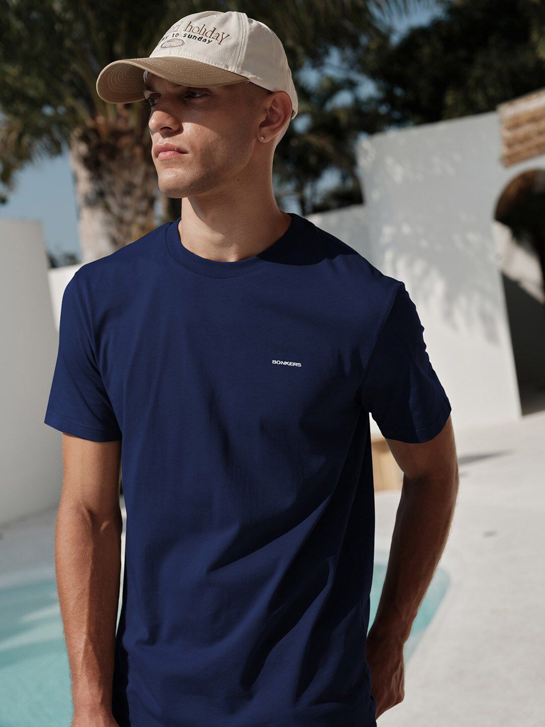 Men Pure Cotton Round Neck Supima Relaxed Fit T-shirt