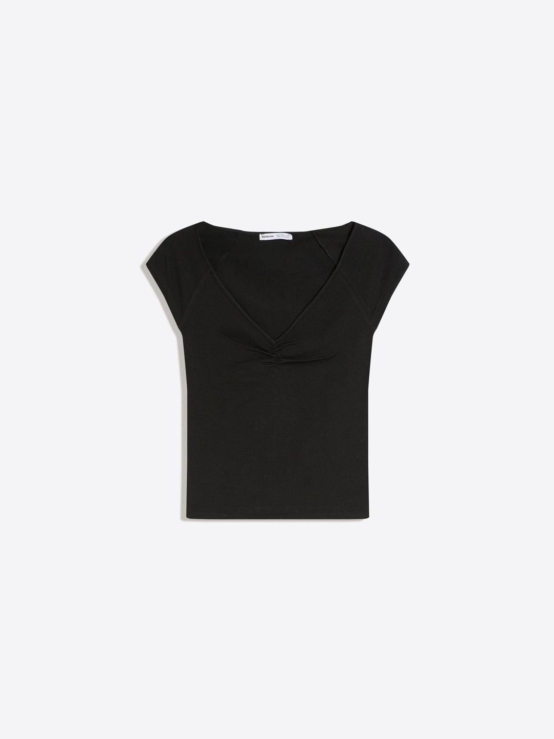 Gathered short sleeve T-shirt