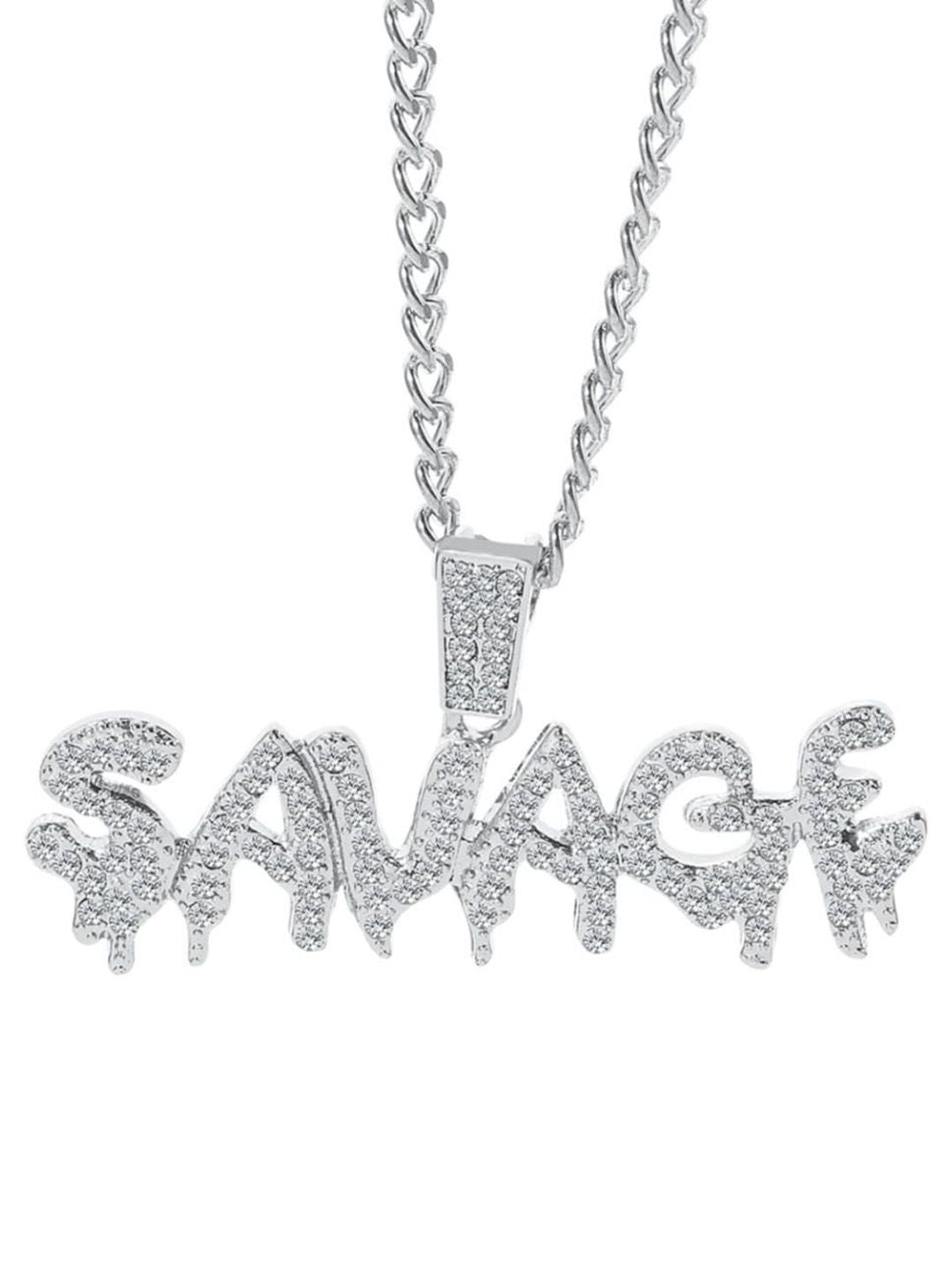 SALTY Silver-Plated Contemporary Pendant With Chain