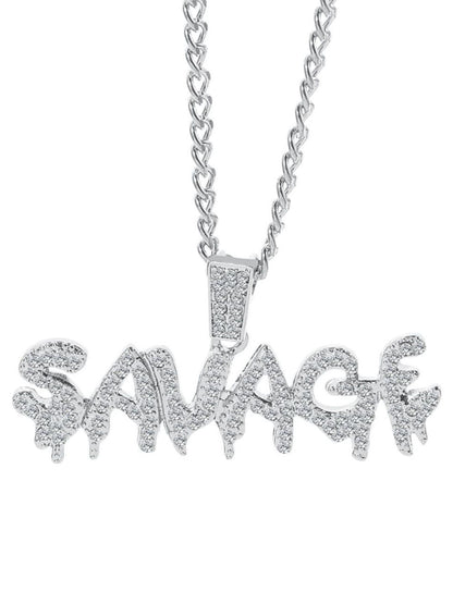 SALTY Silver-Plated Contemporary Pendant With Chain
