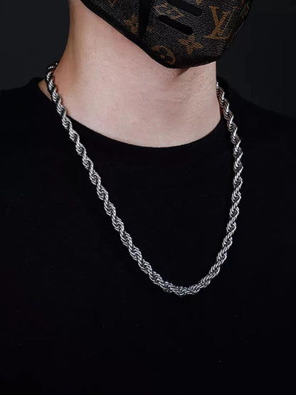 SALTY Men Silver-Toned Minimal Chain