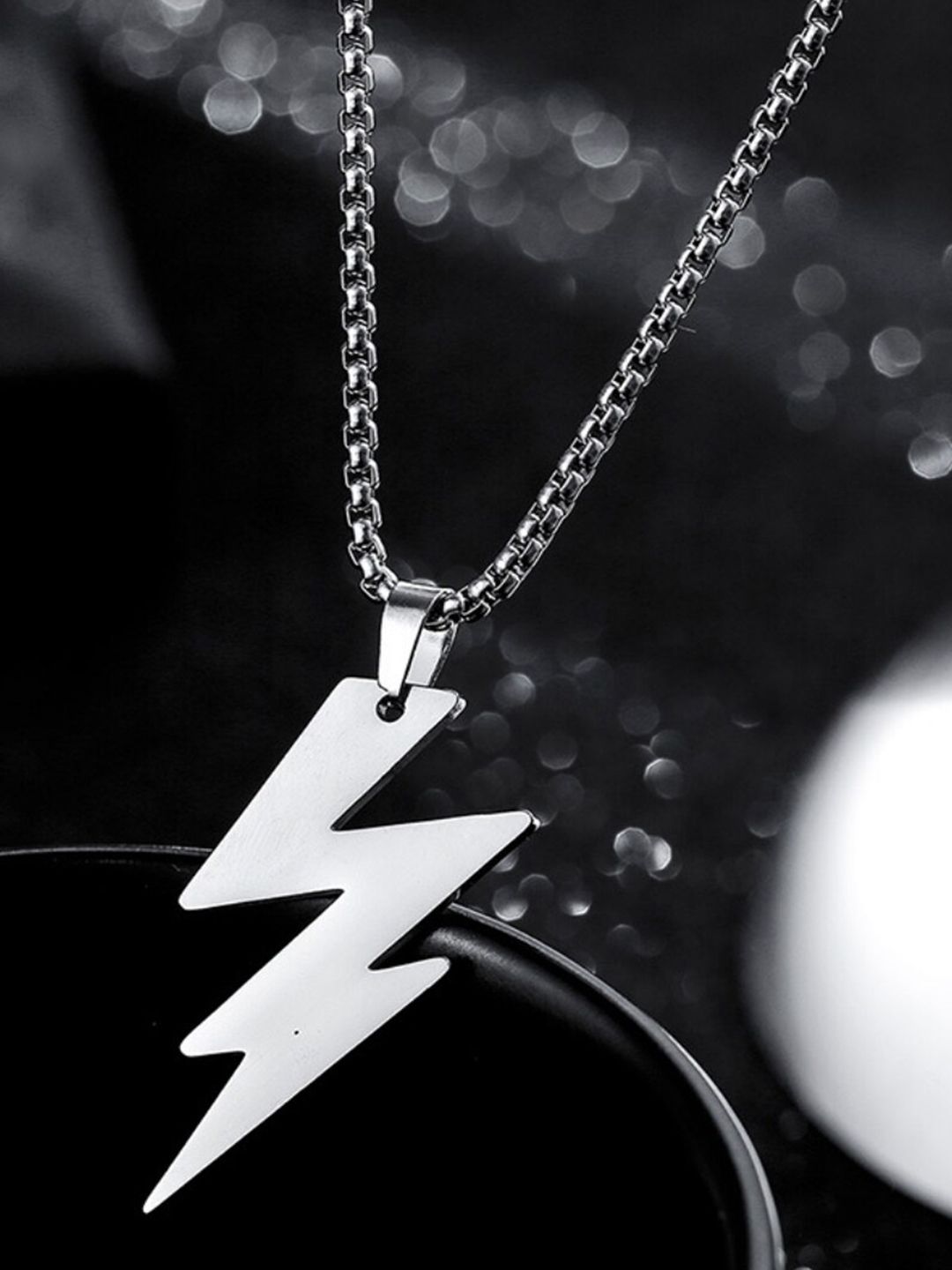 SALTY Silver-Plated Thunderbolt Radiance Pendant With Chain