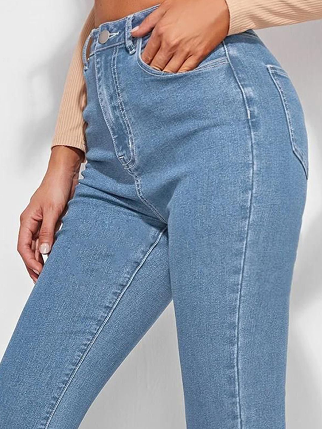 Women Cotton Bootcut High-Rise Jeans