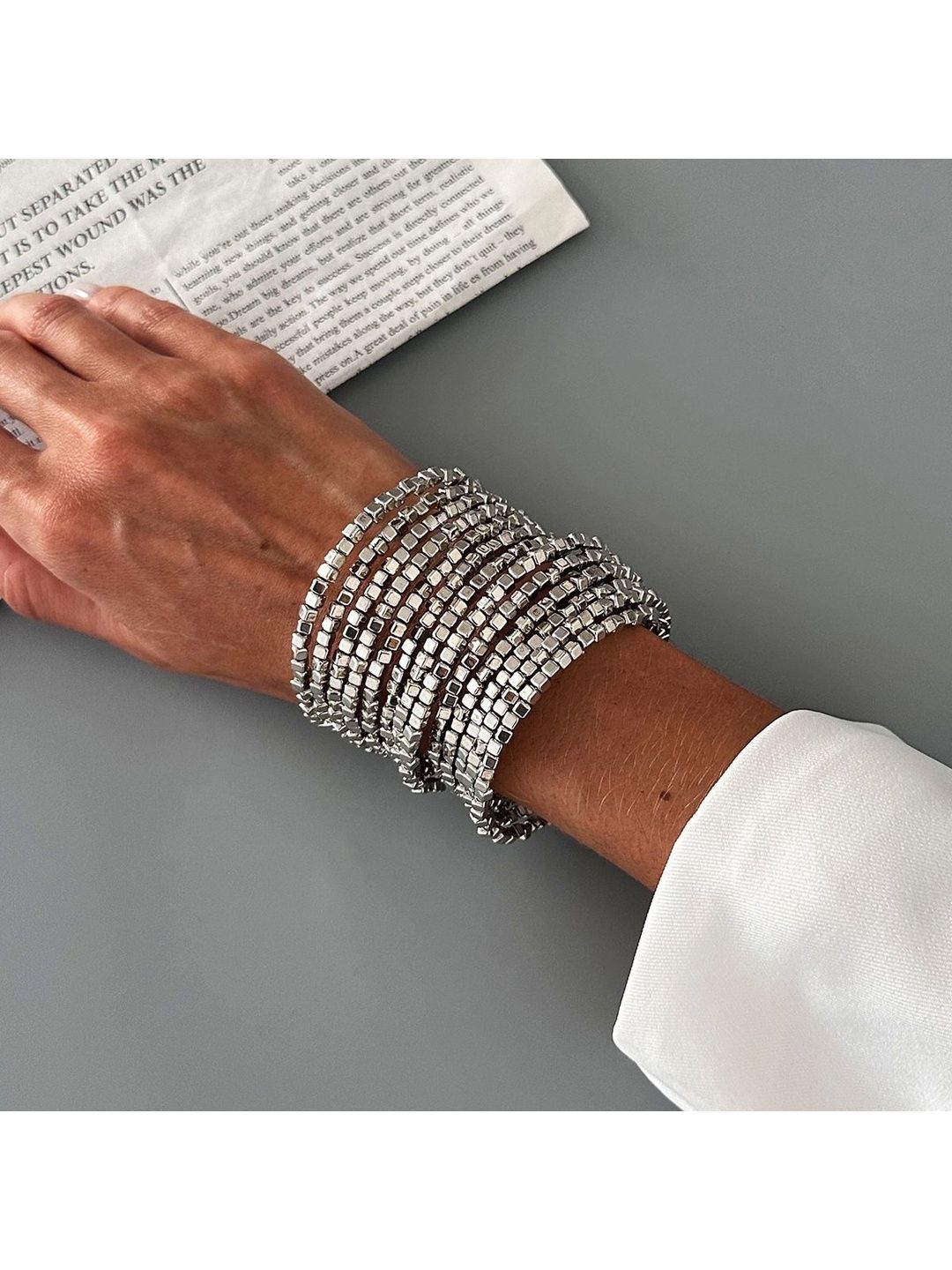 Women Silver-Plated Wraparound Bracelet