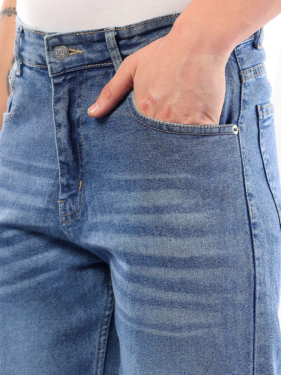 Men Comfort Regular Fit Mid-Rise Stretchable Jeans