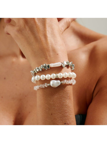 Women 3 Handcrafted Silver-Plated Bracelet