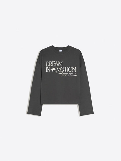 Oversize long-sleeve print T-shirt