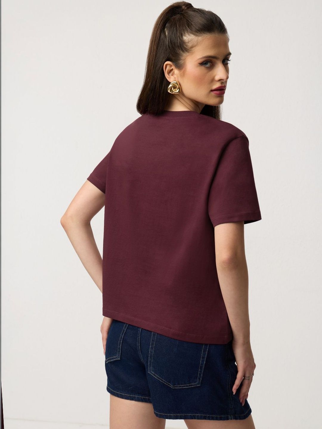 Women Printed Drop-Shoulder Sleeves T-shirt