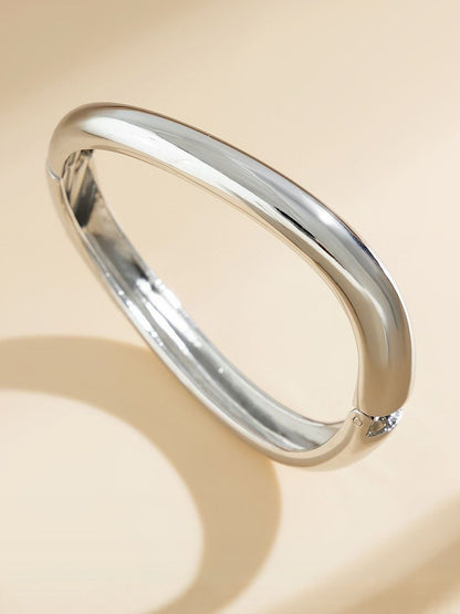 Men Silver-Plated Cuff Bracelet
