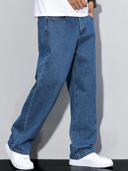 Men Straight Fit Mid-Rise Stretchable Jeans