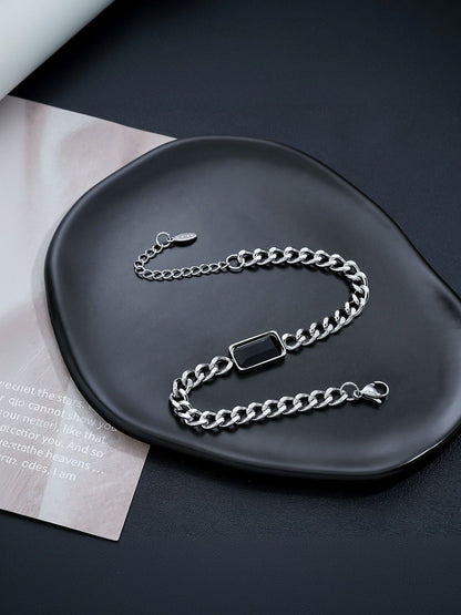 Men Handcrafted Silver-Plated Link Bracelet
