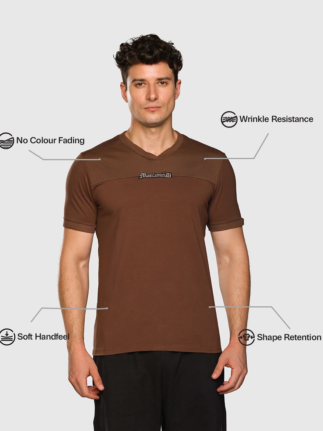 Men Printed V-Neck T-shirt