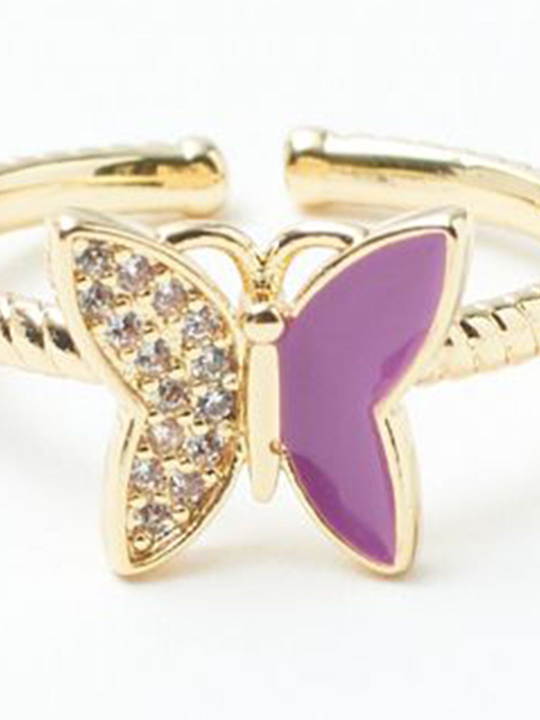 SALTY Lilac Fantasy Butterfly Stylish Adjustable Finger Ring
