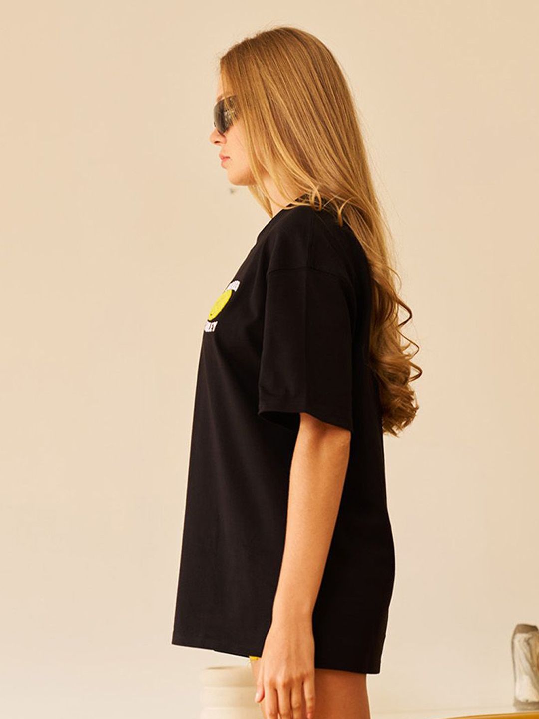 Women Graphic Printed Round Neck Cotton Oversized T-shirt
