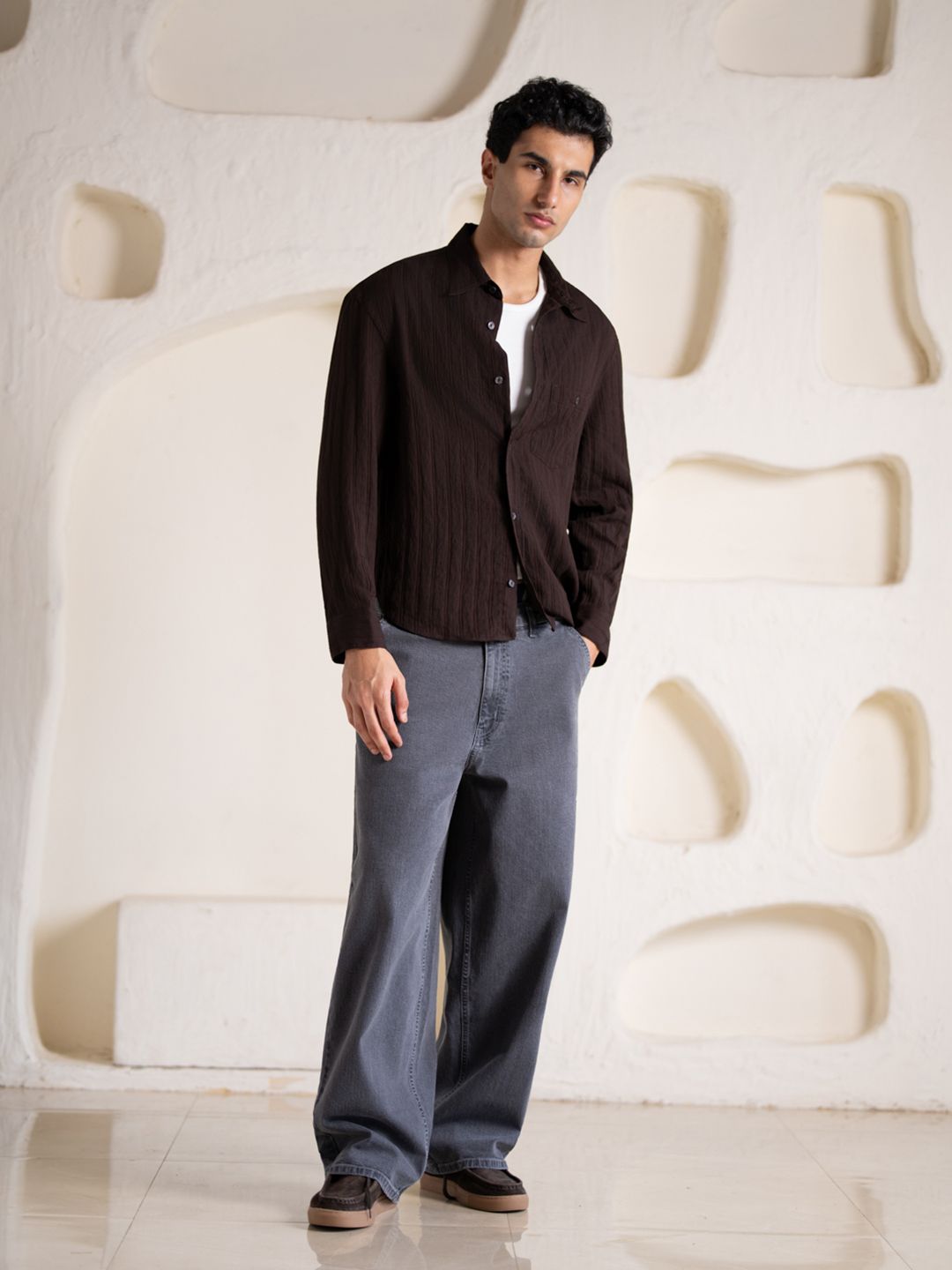 Men Comfort Baggy Fit Mid-Rise Stretchable Jeans