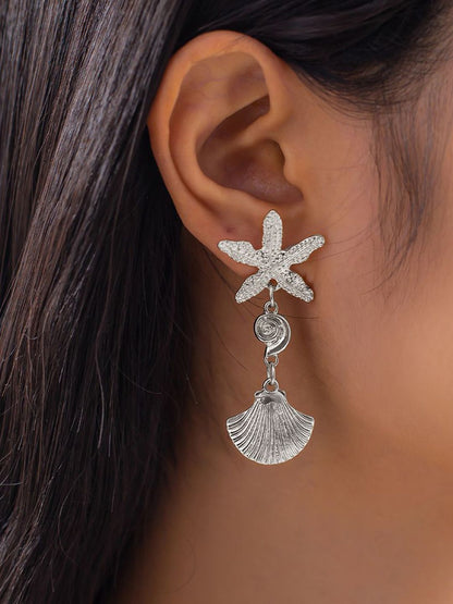 Silver-Plated Contemporary Drop Earrings