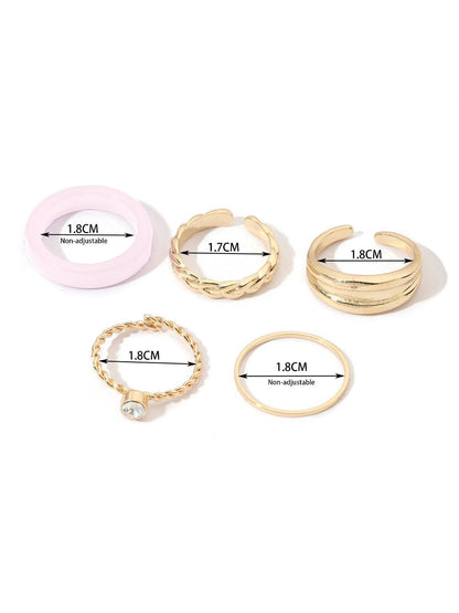 SALTY Set Of 5 Livia Stylish Adjustable Finger Ring