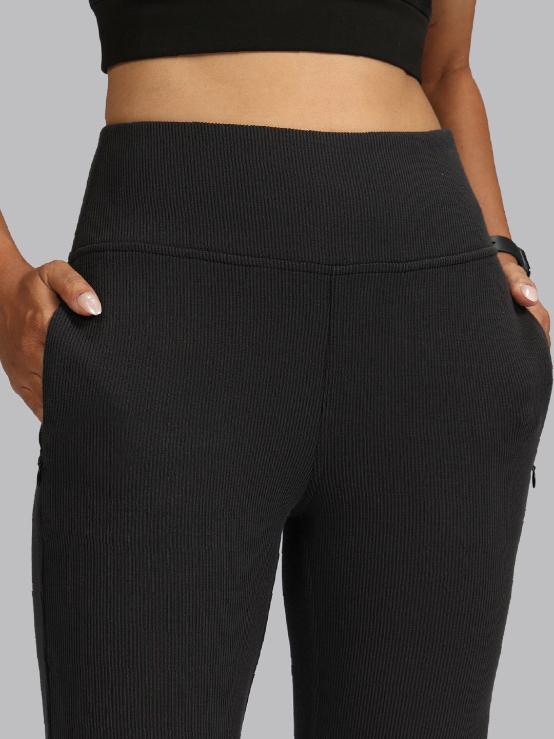 Women High-Rise RibSupreme Flare Regular Pants