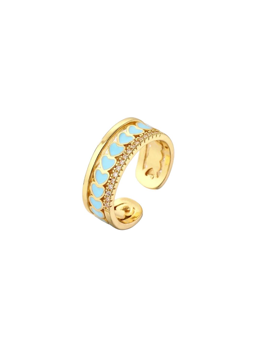 SALTY Stone-Studded Adjustable Finger Ring