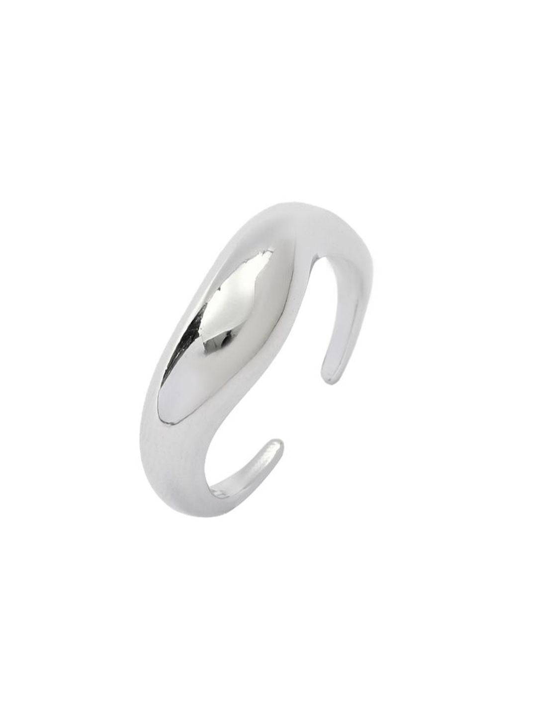 SALTY Women & Girls Molten Wave Silver Stylish Adjustable Finger Ring