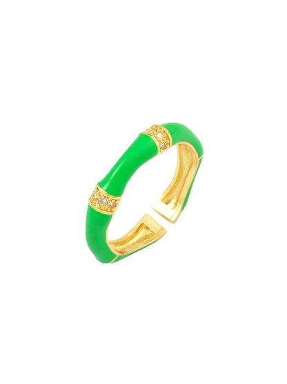 SALTY Stone-Studded Adjustable Finger Ring
