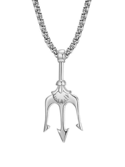 SALTY Shivatrishul Men Stainless Steel Contemporary Pendant with Chain