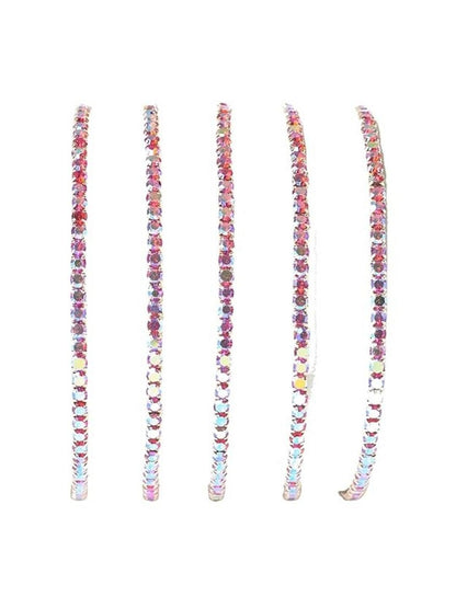SALTY Women Set Of 5 Artificial Stones Studded Elasticated Bracelets