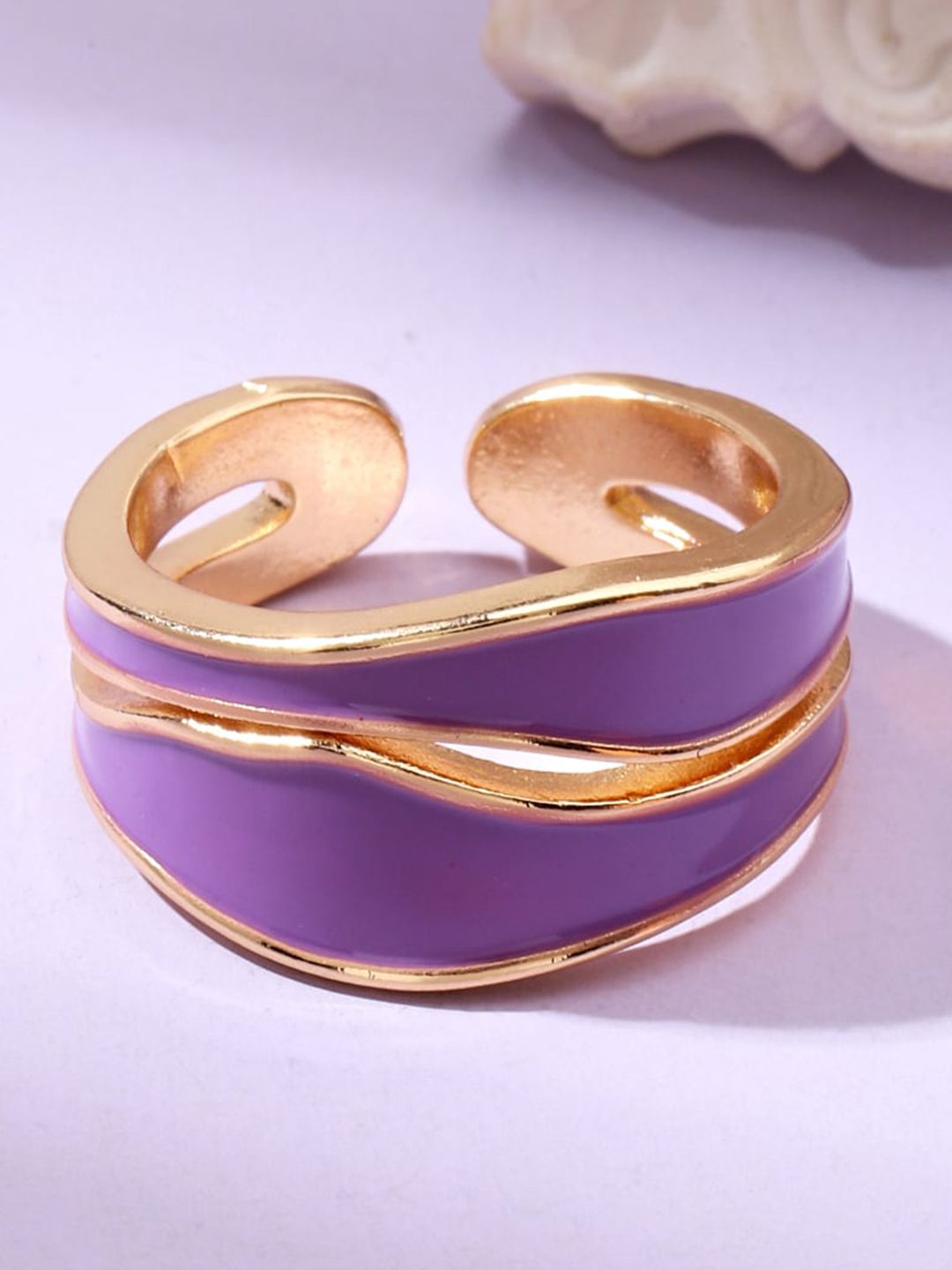 SALTY Blair Enamel Detail Finger Ring