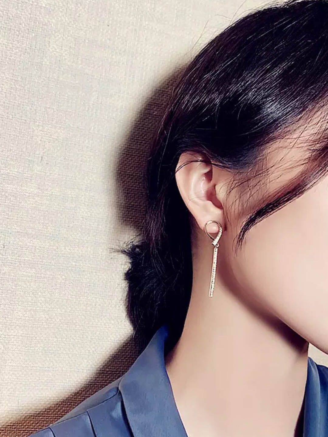 SALTY Contemporary Zircon Drop Earrings