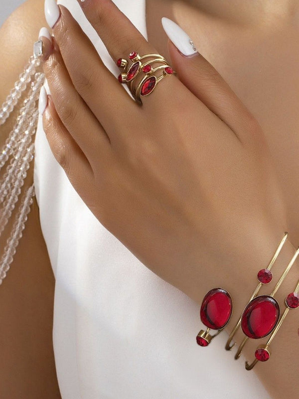 Gold-Plated Stone Studded Jewellery Set