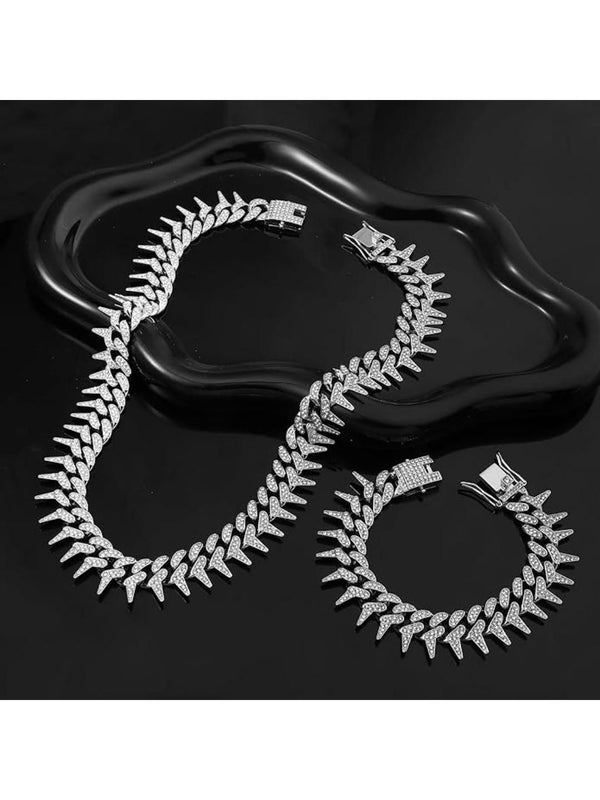 SALTY Men Stainless Steel Necklace With Bracelet Jewellery Set