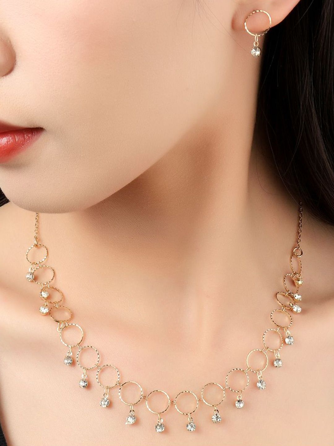 SALTY Stone Studded Tasselled Jewellery Set