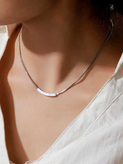 SALTY Satin Shine Silver Necklace