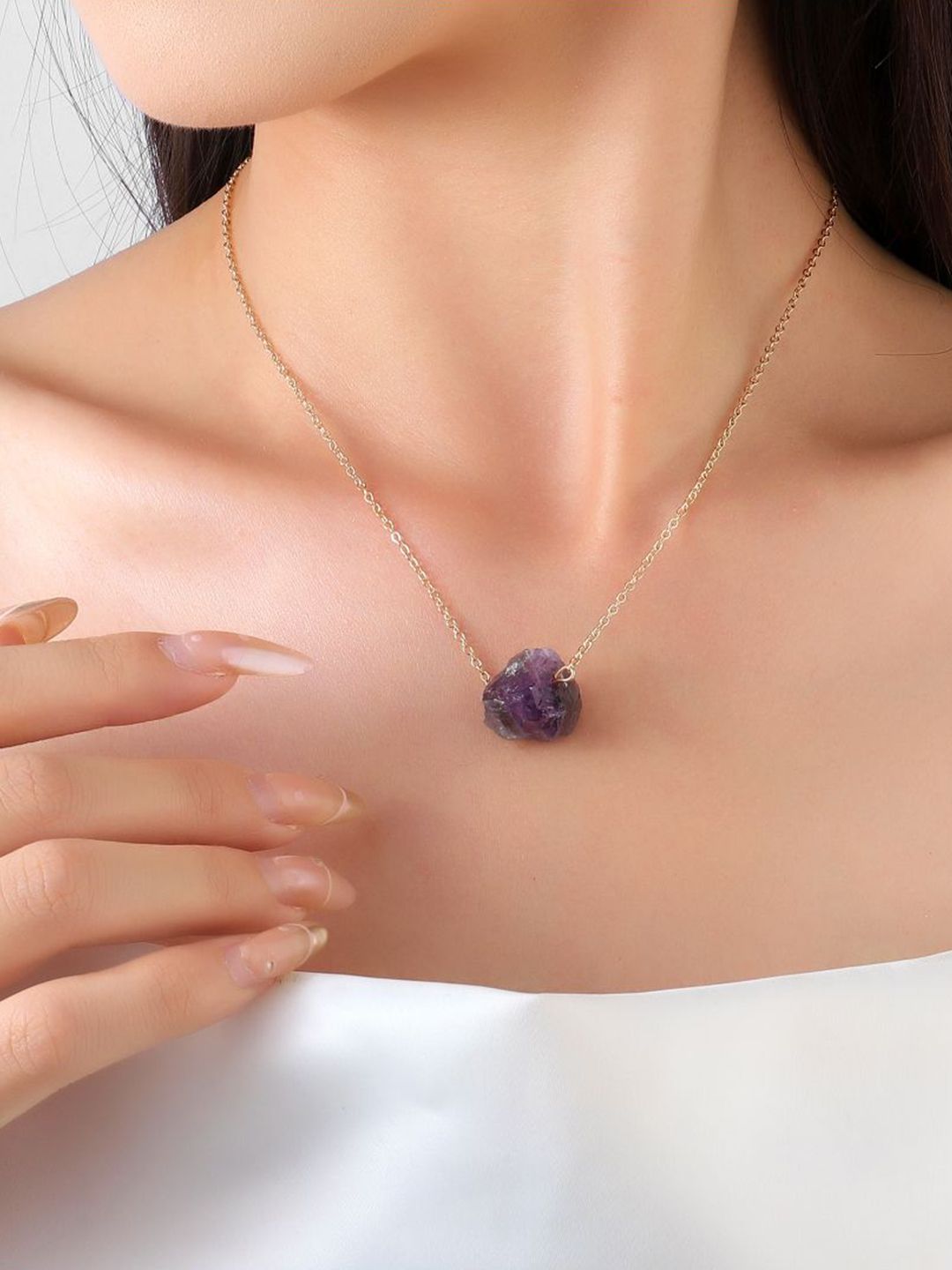 SALTY Pack of 2 Women Shining Gem For Balance Necklace