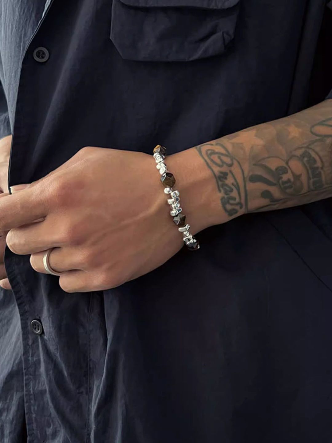 Men Silver-Plated Link Bracelet