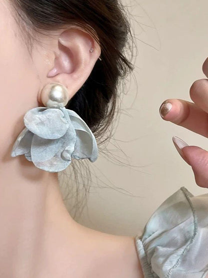 Pearls Beaded Floral Shaped Drop Earrings