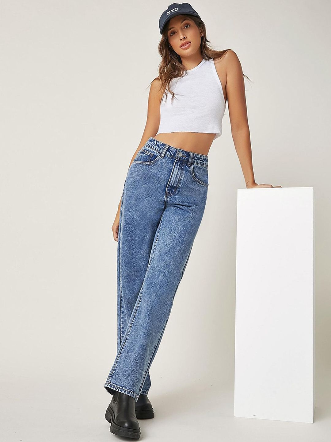 Women Pack Of 2 Straight Fit High-Rise Stretchable Jeans