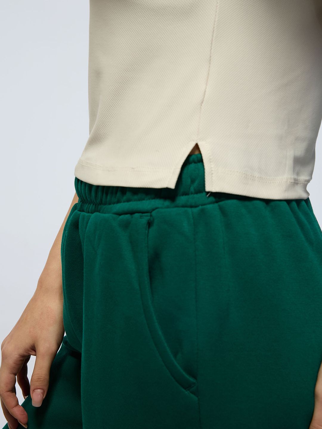 White Techpique Cropped Polo
