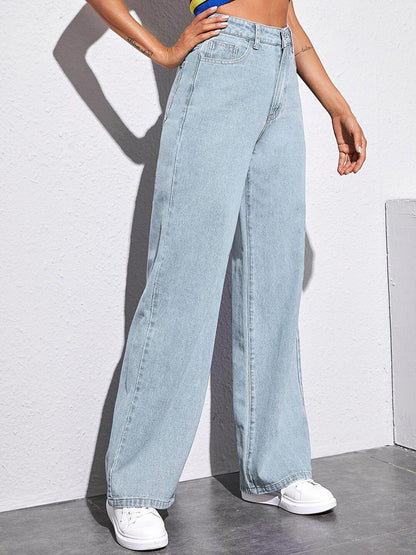 Women Straight Fit High-Rise Stretchable Cotton Lycra Blend Jeans