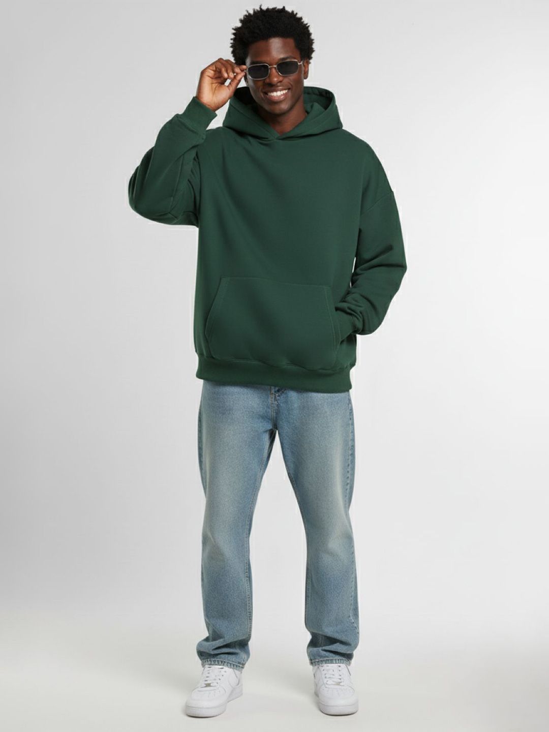 Men Solid Hooded Cotton Sweatshirt