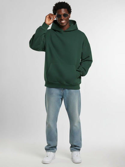Men Solid Hooded Cotton Sweatshirt