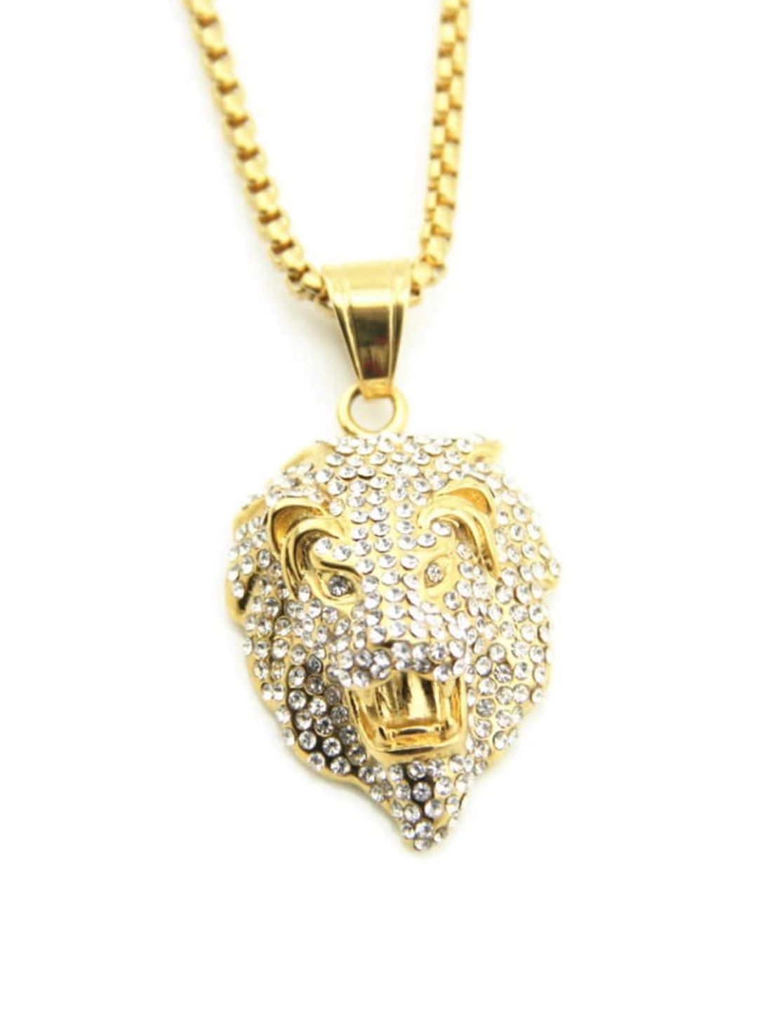 SALTY Stainless Steel Stone Studded  Animal Shaped Pendants with Chains