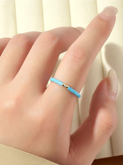 SALTY Stone Studded Adjustable Finger Ring