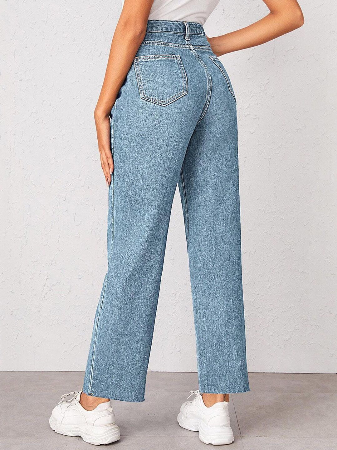 Women Straight Fit High-Rise Light Shade Stretchable Cotton Lycra Blend Jeans