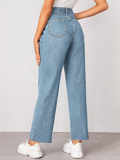 Women Straight Fit High-Rise Light Shade Stretchable Cotton Lycra Blend Jeans