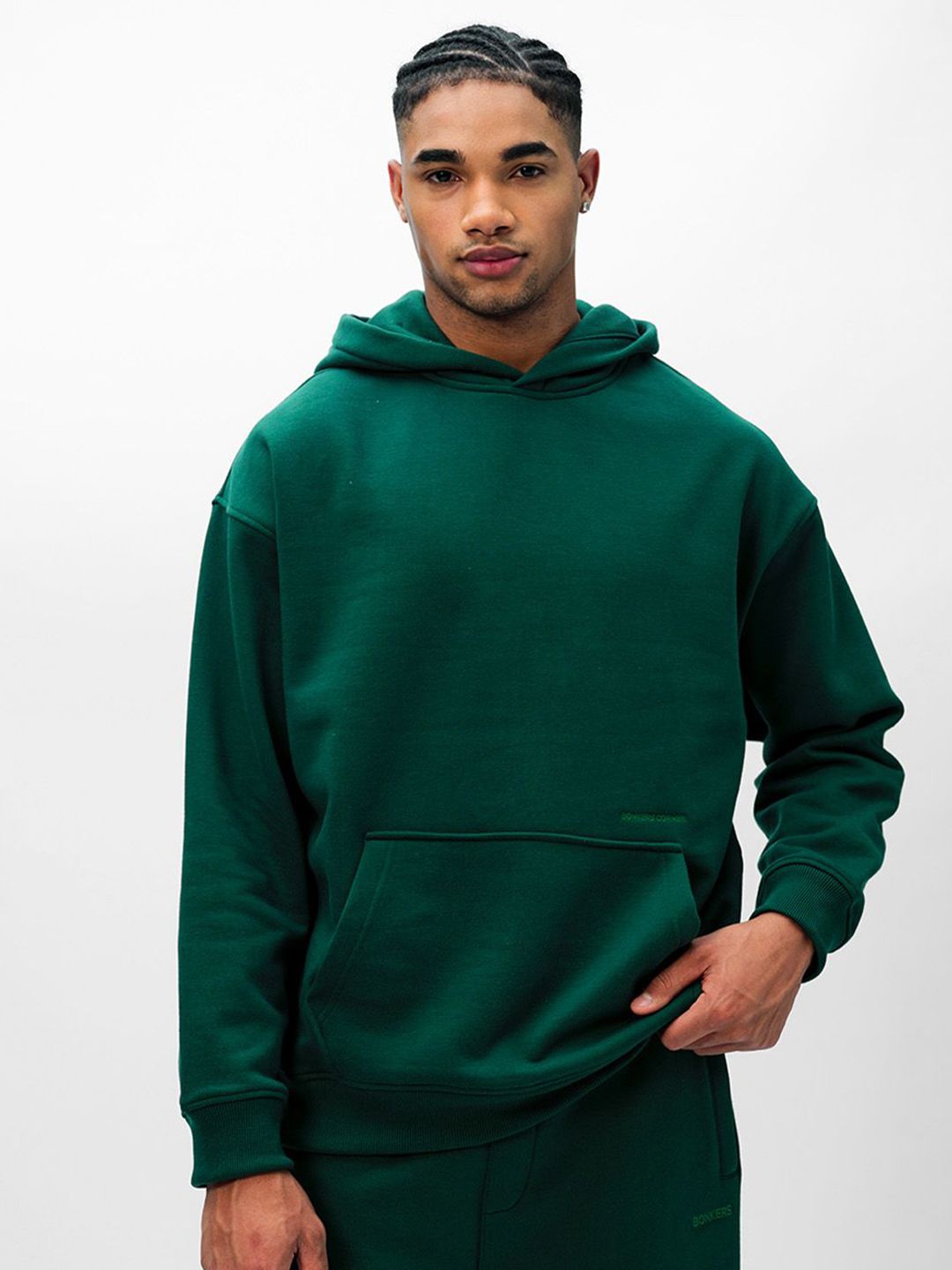 Men Bottle Green Wear A Hug Oversized Hoodie