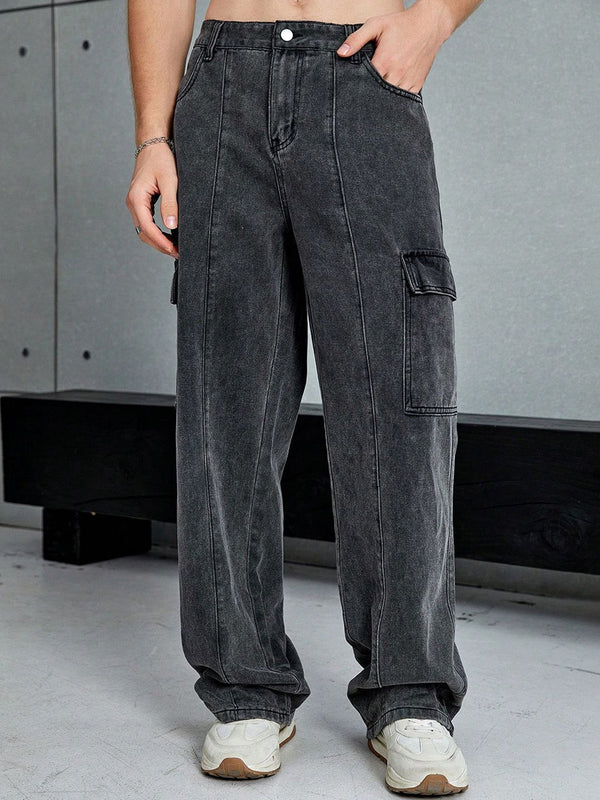 Men Low-Rise Stretchable Cargo  Jeans